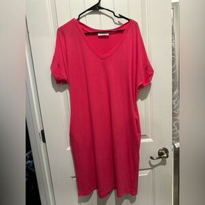 Zenana Outfitters HOT  Pink Tshirt Dress